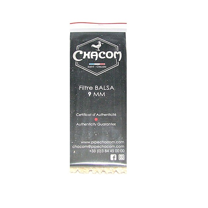 Filtre pipa, Chacom, lemn balsa, 9 mm, punga 15 filtre