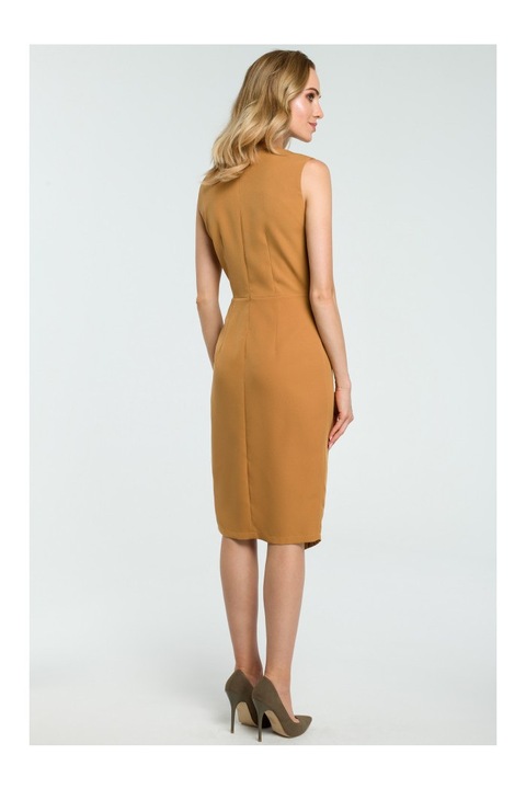 Made of Emotion Női midi ruha Hongoh M395 fahéj, Barna, 2XL