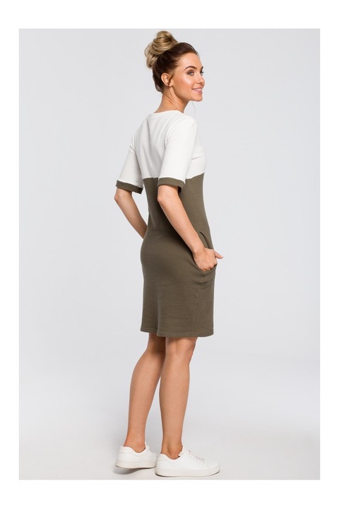 Made of Emotion Női mini ruha Yimon M418 katonai zöld, Zöld