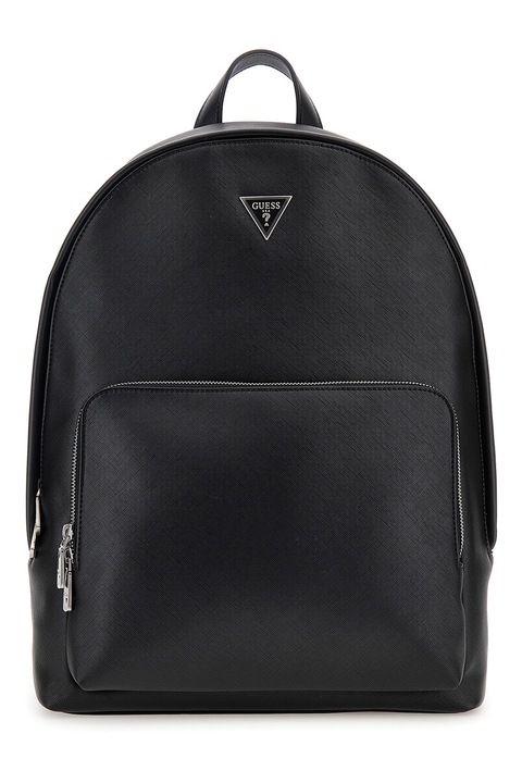 Guess, Rucsac de piele ecologica cu textura Saffiano Mllano, Negru