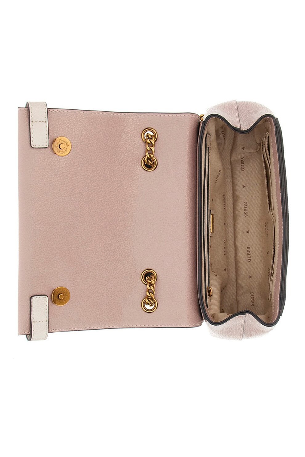 Guess, Geanta crossbody de piele ecologica Sestri, Roz pastel - eMAG.ro