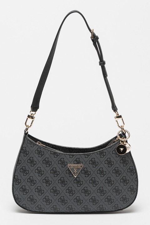 Guess, Noelle logós válltáska, Fekete, Szénszürke