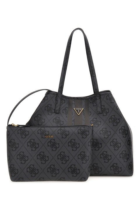 Guess, Geanta shopper cu etui interior cu fermoar Vikky, Gri inchis