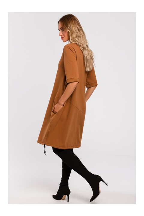 Made of Emotion Női midi ruha Sangye M451 karamella, Barna