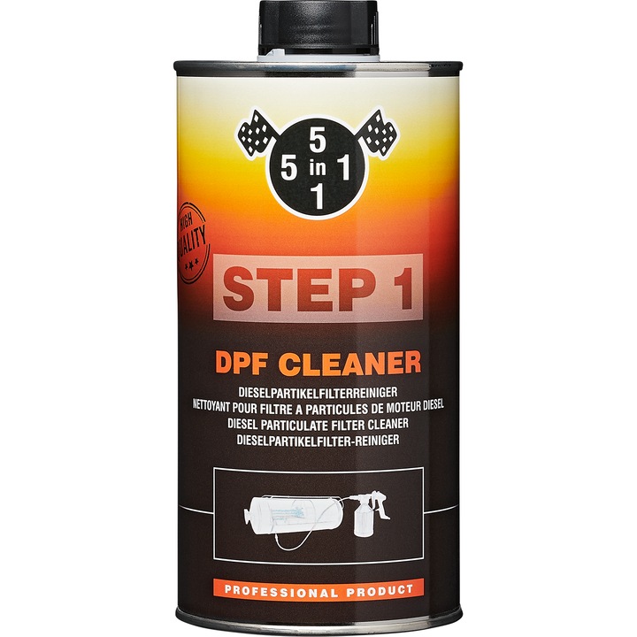 Добавка за почистване на DPF филтър за частици, стъпка 1, зелена, 5 в 1, зелена, професионална, 1 L