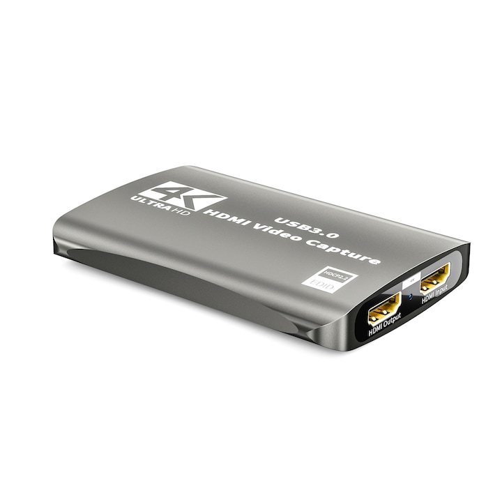Placa de captura RiKbo®, USB 3.0, 4K 60Hz, HDMI, Loop-Out, 1080P 60FPS, Live Streaming