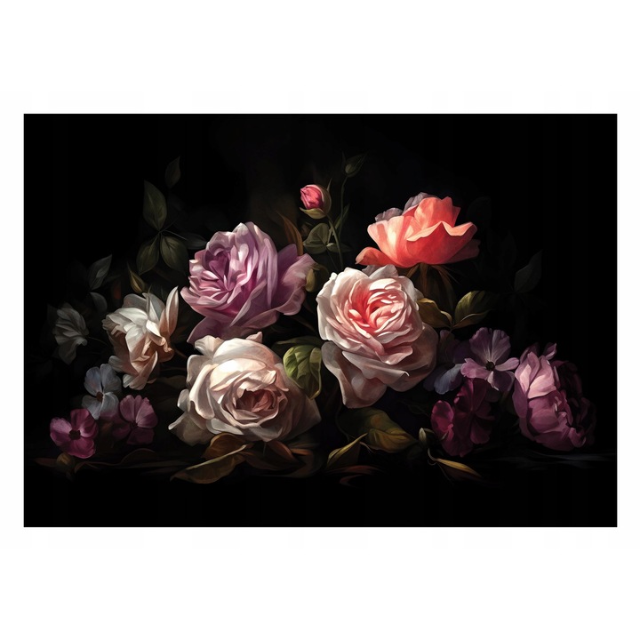 Фототапет Цветя Черен фон Модерен 254x184 см, тапет Vlies