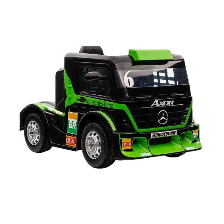 Електрическа кола Mercedes XMX622, Leantoys, 2x45 W, LED/LCD/MP4/MP3/USB, Пластмаса/Кожа, 109x72x67 см, Черен/Зелен