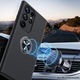 Husa pentru Samsung Galaxy S23 ULTRA, inel rotativ 360° si Kickstand, Protectie Militara Antisoc, cu disipare termica, Negru