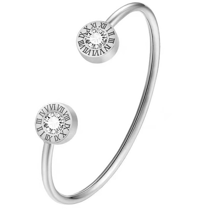 Bratara Kayla, Izmael, 1.2 cm, Otel inoxidabil, Argintiu