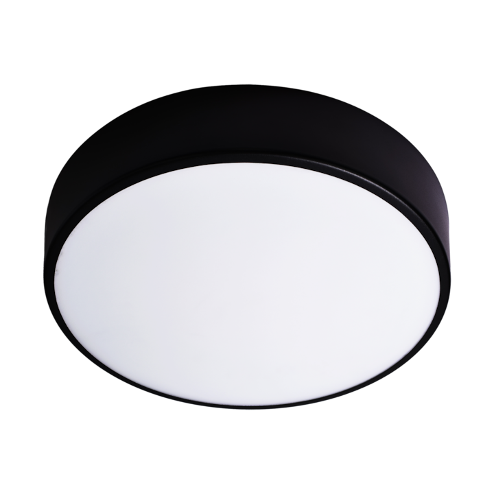 Кръгъл плафон, Orno, стомана/стъкло, 60 см, E27, черен/бял