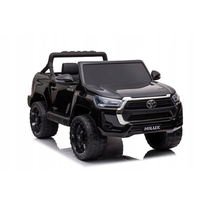 Електрическа кола Toyota Hilux DK-HL860, Leantoys, 4x45 W, USB/MP3/Радио FM/Bluetooth, LED, Пластмаса/Кожа, 133x85x69 см, Черен