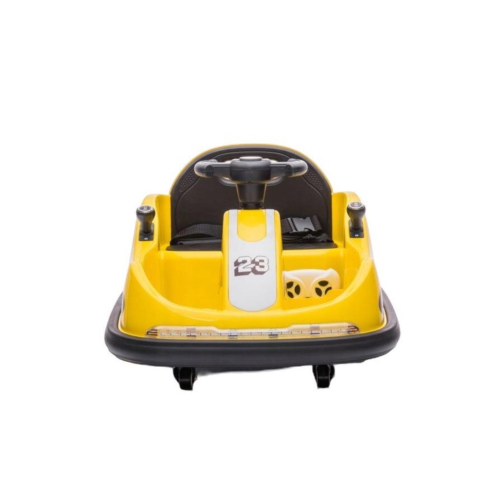 Електрическа кола за деца GTS1166, Leantoys, LED, 2x45 W, Пластмаса/Гума, 80x54x40 см, Черен/Жълт