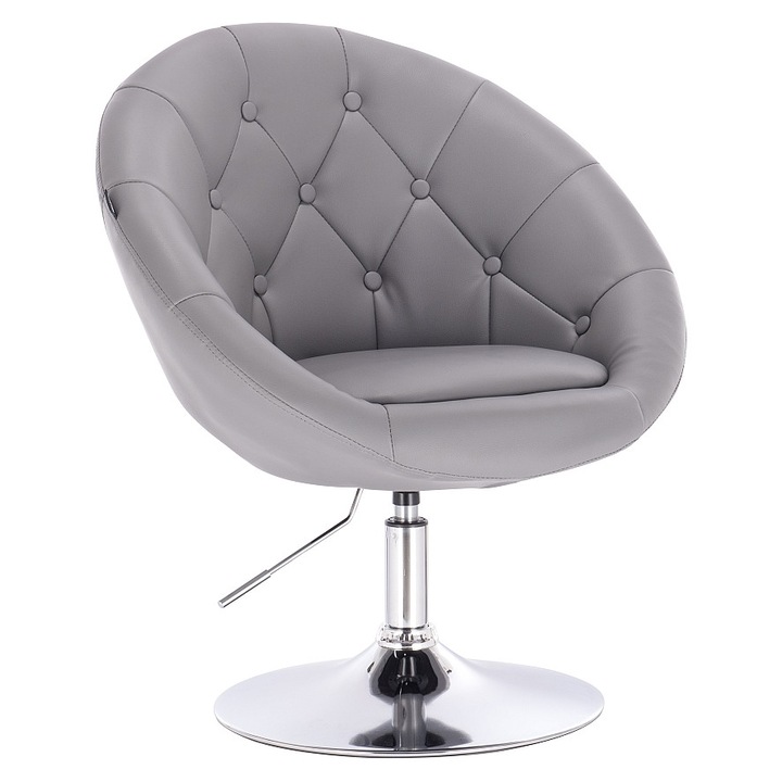 Scaun de birou, Votana, HR8516N, Piele Ecologica, Gri