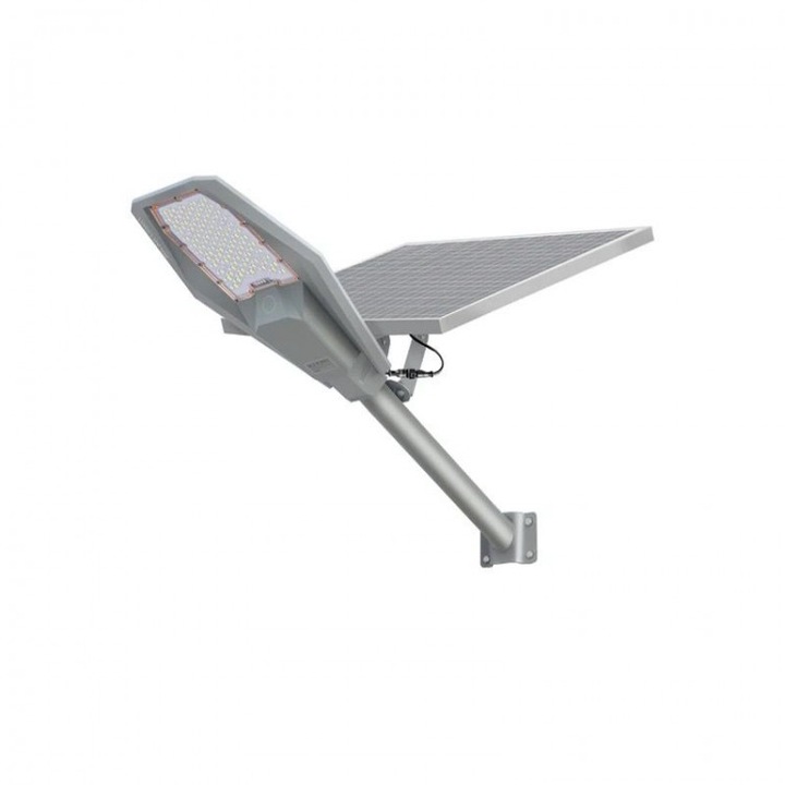 Соларна лампа с панел и дистанционно за улицата, изработена от лят алуминий, 300w, MJ-XJ803, цвят сив