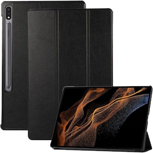 Husa Slim Sigloo, Smart Cover, Trifold, pentru tableta Samsung Galaxy Tab S8 Ultra (SMX900, SMX906), 14.6 inch, model Simple Black