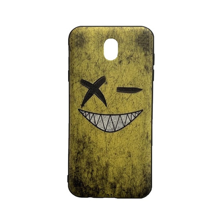 Husa Protectie Pentru Samsung Galaxy J7 2017, Spate Silicon, Model Smiley Face