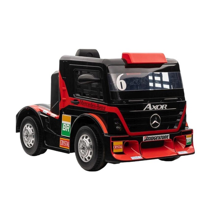 Masiunuta electrica Mercedes XMX622, Leantoys, 2x45 W, LED/LCD/MP4/MP3/USB, Plastic/Piele, 109x72x67 cm, Negru/Rosu