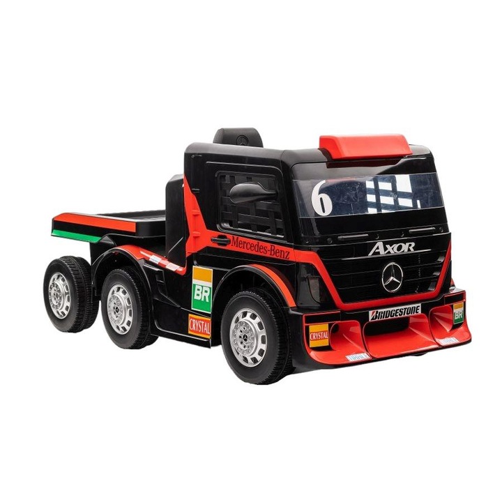 Masiunuta electrica Mercedes XMX622B, Leantoys, 2x45 W, LED/LCD/MP4/MP3/USB, Plastic/Piele, 109x72x67 cm, Negru/Rosu