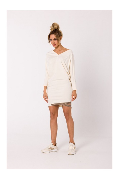 Изработена от Emotion Дамска мини рокля Grisante M732 синя, Бял