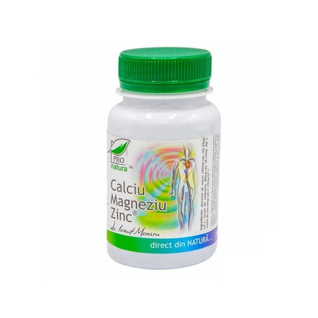 Ca Mg Zn 60 capsule Pro Natura - eMAG.ro
