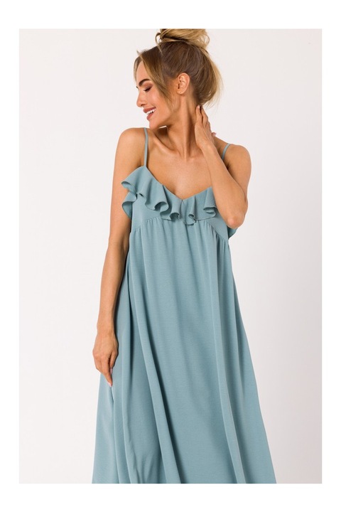 Made of Emotion Női midi ruha Lan M743 agávé, Zöld