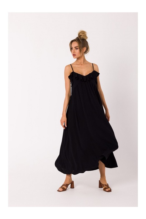 Made of Emotion Női midi ruha Lan M743 fekete, Fekete, M