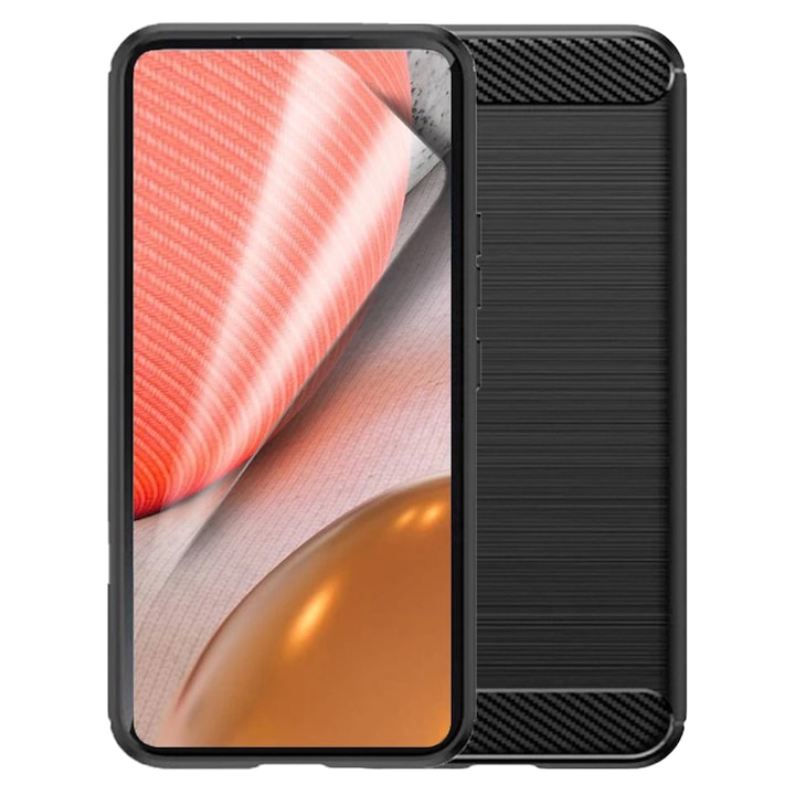 Комплект 360 защита, карбонов калъф Fonix и силиконово фолио за екран за Samsung Galaxy A01, удароустойчив, отпред, отзад, странична защита, пълно покритие, гъвкав, черен
