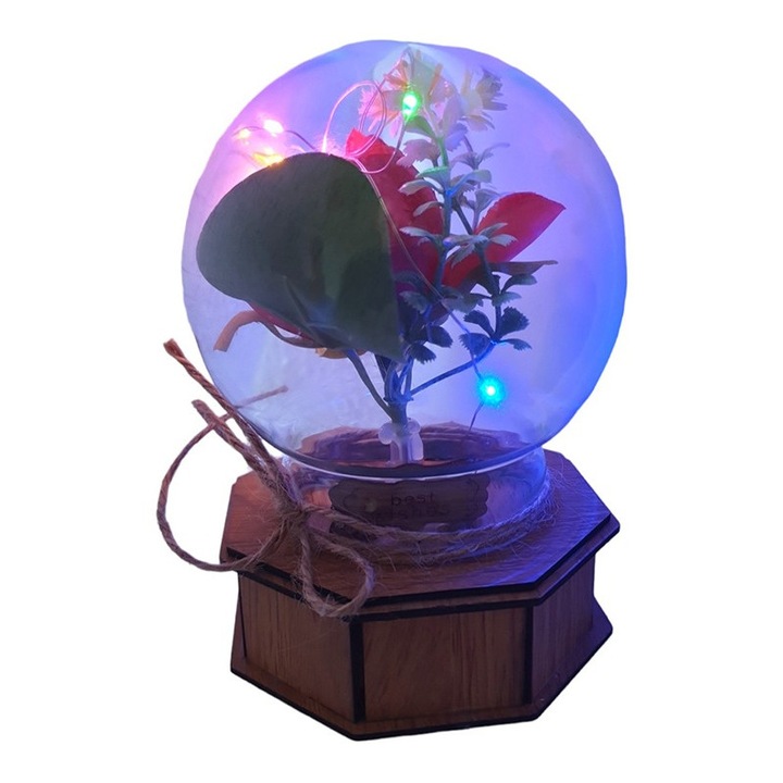 Флорална аранжировка с Luminites и Muzicuta, многоцветна, 15 см, MM9868