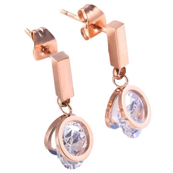 Cercei Hannah, 2 x 0.8 cm, Otel, Auriu