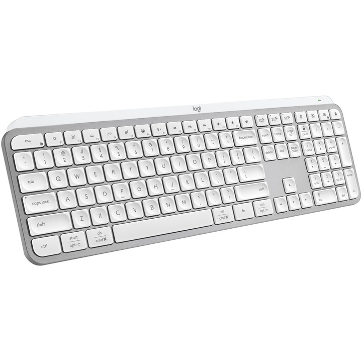 Tastatura wireless Logitech MX Keys S, Iluminare, 2.4GHz&Bluetooth,USB-C, US INTL layout, Pale Grey