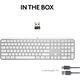 Безжична клавиатура Logitech MX Keys S, Осветление, 2.4GHz&Bluetooth,USB-C, US INTL layout, Pale Grey
