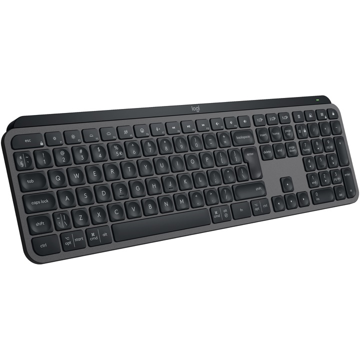 Tastatura wireless Logitech MX Keys S, Iluminare, 2.4GHz&Bluetooth, USB-C, US INTL layout, Graphite