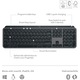 Безжична клавиатура Logitech MX Keys S, Осветление, Palmrest, 2.4GHz&Bluetooth, USB-C, US INTL layout, Graphite