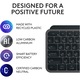 Безжична клавиатура Logitech MX Keys S, Осветление, Palmrest, 2.4GHz&Bluetooth, USB-C, US INTL layout, Graphite