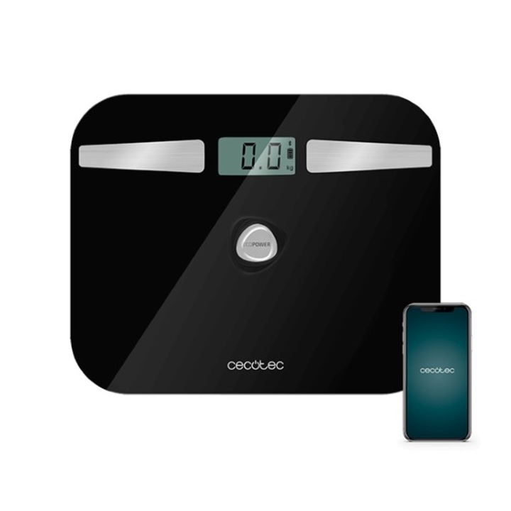 Електронен Кантар Cecotec, EcoPower 10200, Smart Healthy, LCD, Bluetooth, 180 Kg, черен