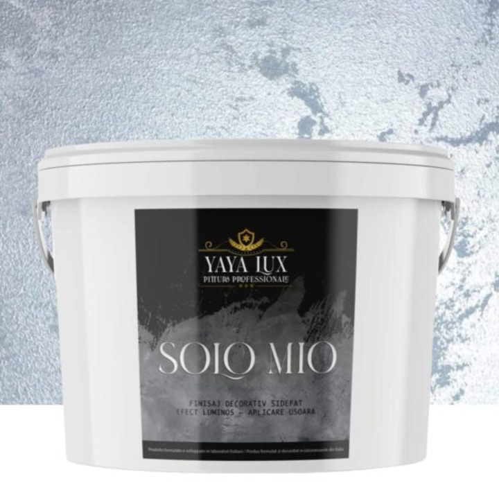 Vopsea decorativa de Lux, Solo Mio, Argintiu, cu Cristale Lichide Stralucitoare, Efecte Spectaculoase, 2.5 Litri