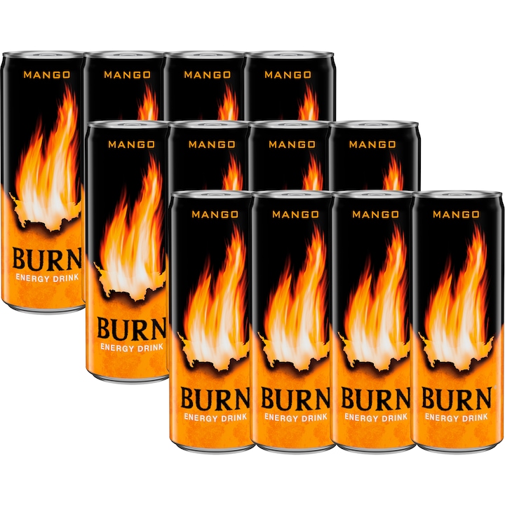 Burn Mangó ízű szénsavas energiaital, 12x0.25l