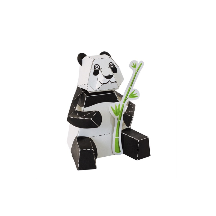 Felicitare craft de construit un urs Panda din hartie, PUKACA
