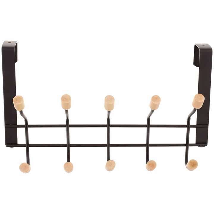 Cuier pentru usa, Lemn/Metal, Negru