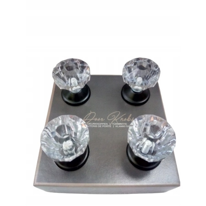 Set 4 Manere Mobila, Acril, 30mm, Trasparent