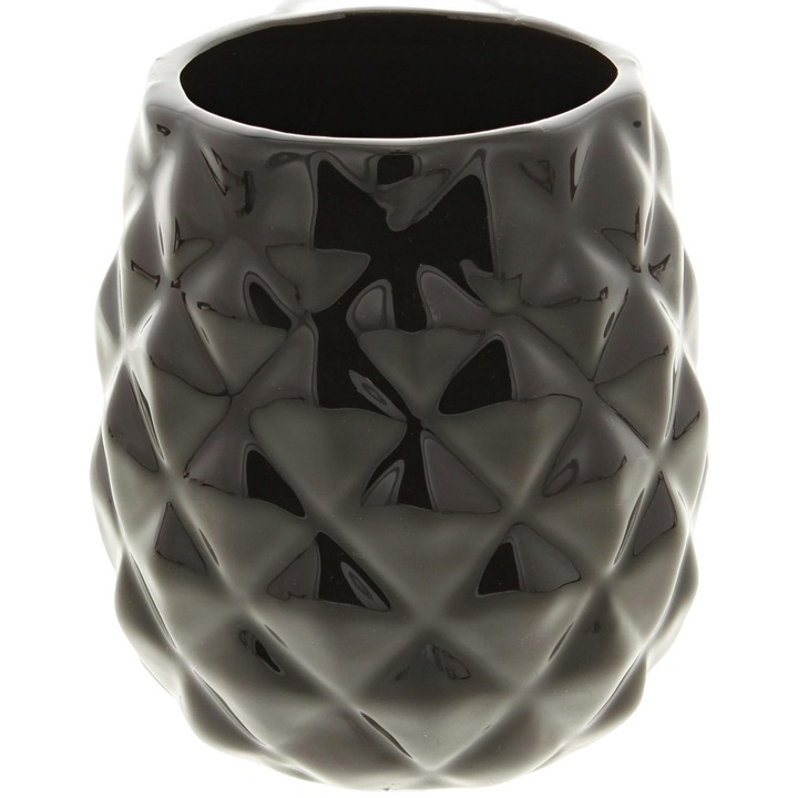 Suport periute de dinti, Zd Trading, Ceramica, Negru