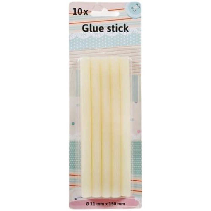 Set 10 baghete silicon pentru pistol de lipit, 11mm, Trasparent