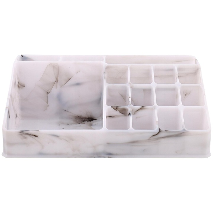 Organizator de cosmetice, Zd Trading, Plastic, 22 x 12,5 x 7.8 cm, Alb