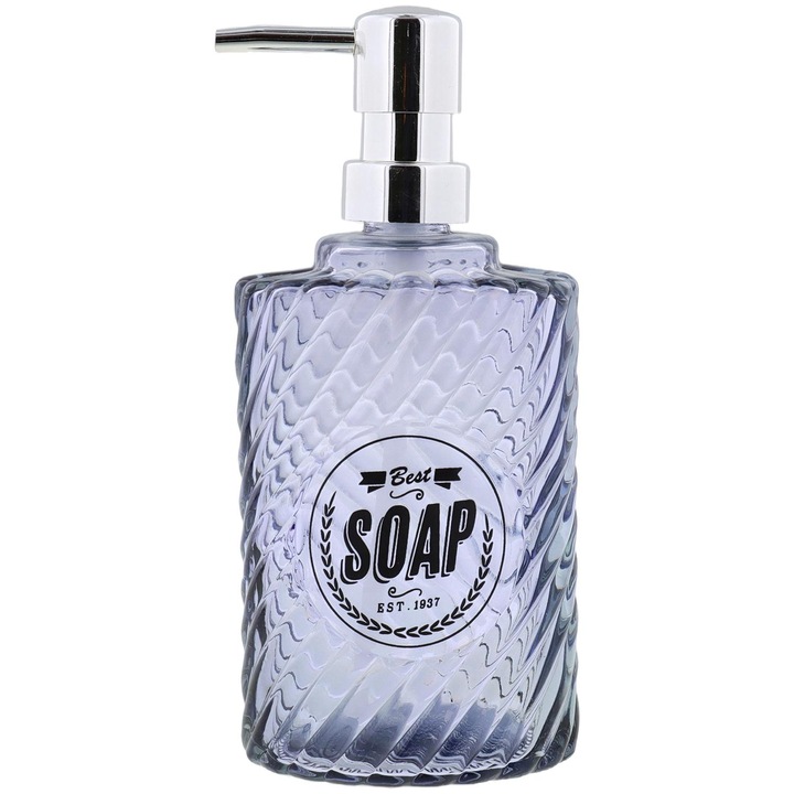 Dispenser sapun lichid, A-M, Sticla, 500ml, Albastru