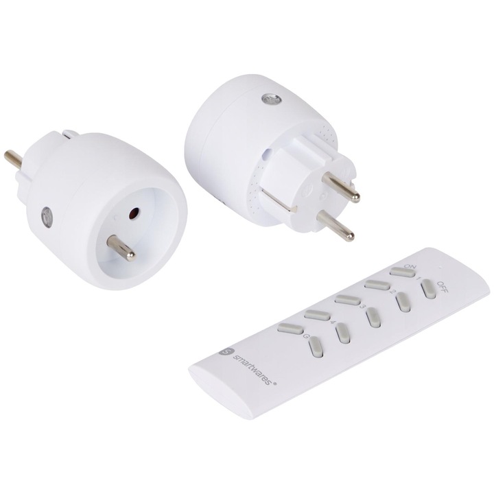 Set 2 Comutatoare wireless, Smartwares, 2.300 W, Alb