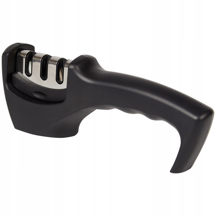Ascutitor de cutite universal, Zd Trading, Otel, 3 trepte, 20.5 cm, Negru