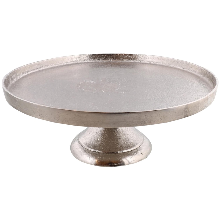 Чиния с крака, Home Accents, Metal, 28 см, Сребро
