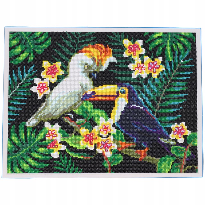 Mozaic broderie, 30x40 cm, Pasari