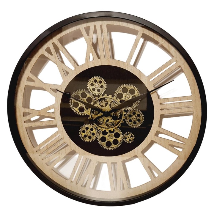 Ceas de perete, Zd Trading, 55 cm, Bej/Maro